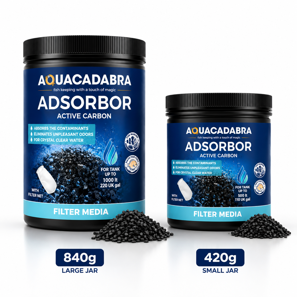 Aquacadabra Activated Carbon Charcoal Aquarium Filter Media Freshwater Marine