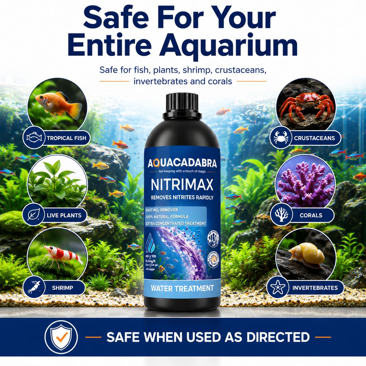Aquacadabra Nitrimax Nitrite Treatment Aquarium Freshwater Marine 250ml 500ml