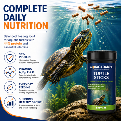 Aquacadabra Reptile Aquatic Turtle Food Floating Sticks Complete Diet 65g 260g