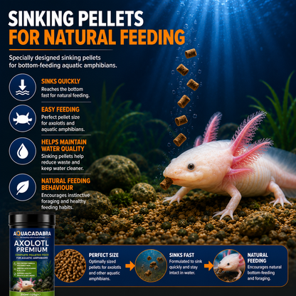 Aquacadabra Axolotl Premium Sinking Pellets Aquatic Amphibian Food 125g