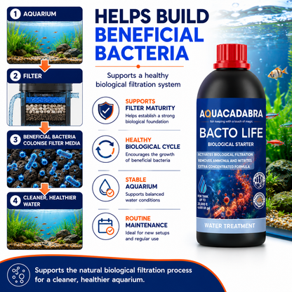 Aquacadabra Bacto Life Aquarium Bacteria Freshwater Marine 250ml 500ml 1L