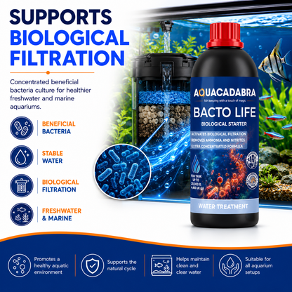 Aquacadabra Bacto Life Aquarium Bacteria Freshwater Marine 250ml 500ml 1L