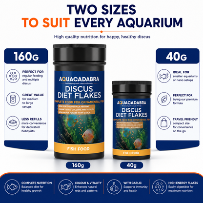 Aquacadabra Discus Flakes Tropical Fish Food High Protein Aquarium Flake