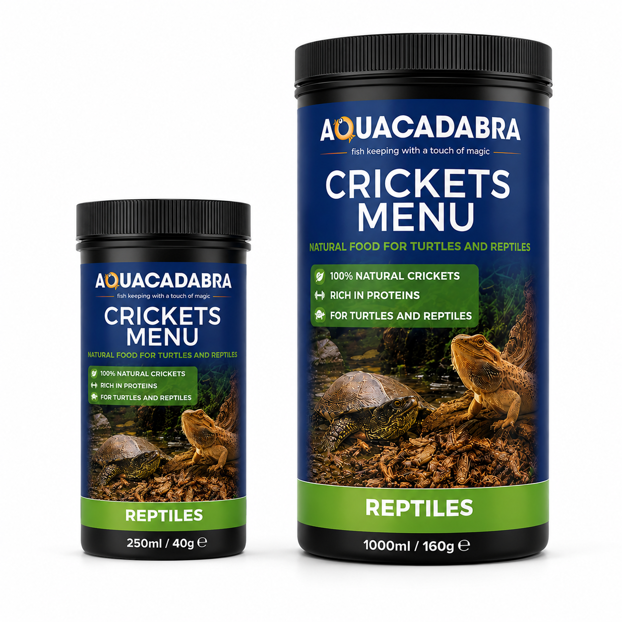 Aquacadabra Natural Dried Crickets Gourmet Reptile Turtle Food 40g 160g