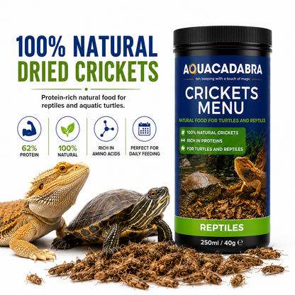 Aquacadabra Natural Dried Crickets Gourmet Reptile Turtle Food 40g 160g