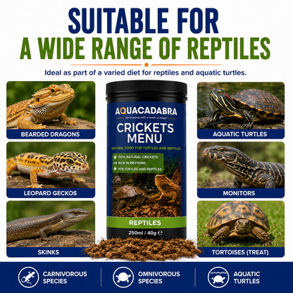 Aquacadabra Natural Dried Crickets Gourmet Reptile Turtle Food 40g 160g