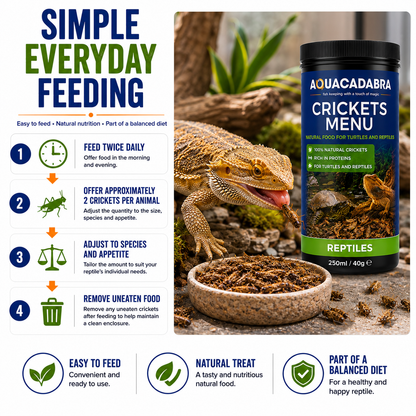 Aquacadabra Natural Dried Crickets Gourmet Reptile Turtle Food 40g 160g
