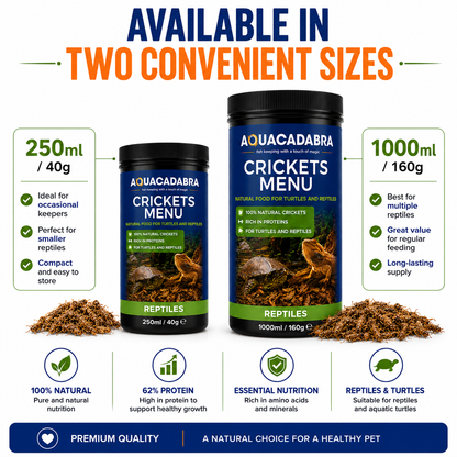 Aquacadabra Natural Dried Crickets Gourmet Reptile Turtle Food 40g 160g