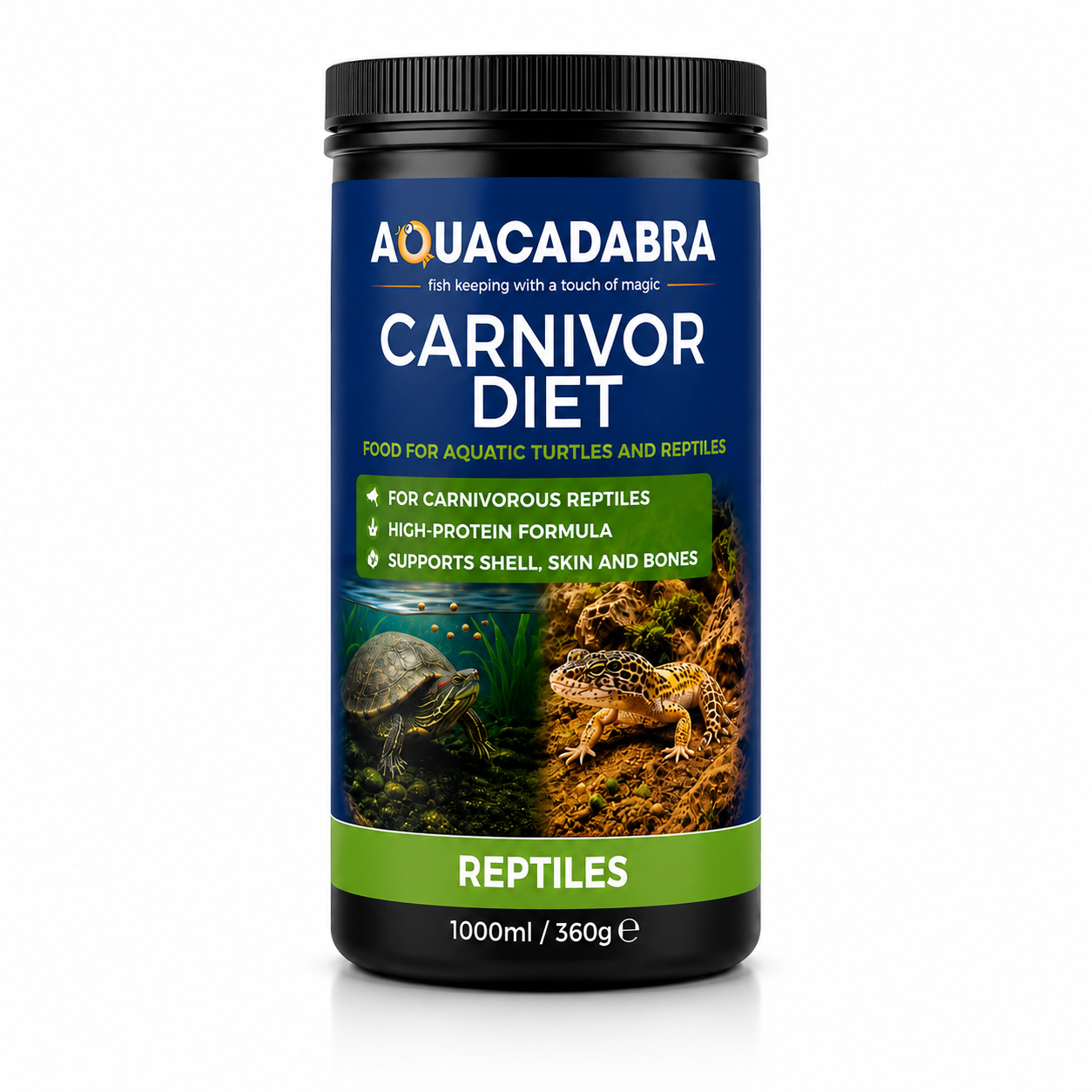 Aquacadabra Carnivor Reptile Food High Protein Complete Pellets 360g