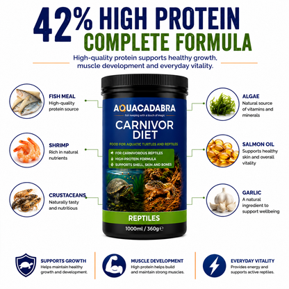 Aquacadabra Carnivor Reptile Food High Protein Complete Pellets 360g
