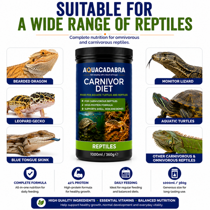 Aquacadabra Carnivor Reptile Food High Protein Complete Pellets 360g