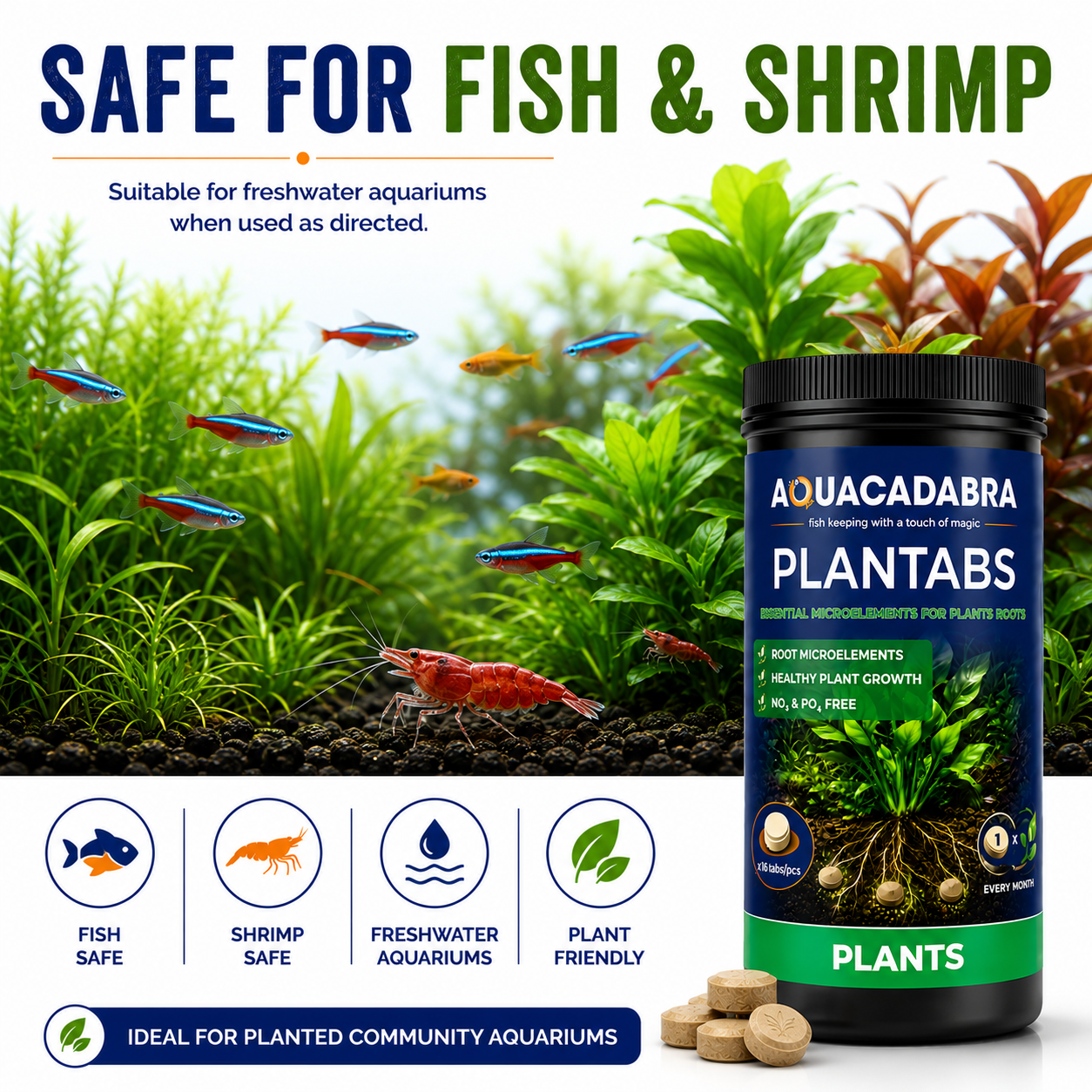 Aquacadabra Plantabs Root Tabs Aquarium Plant Fertiliser 100 Tablets 87g