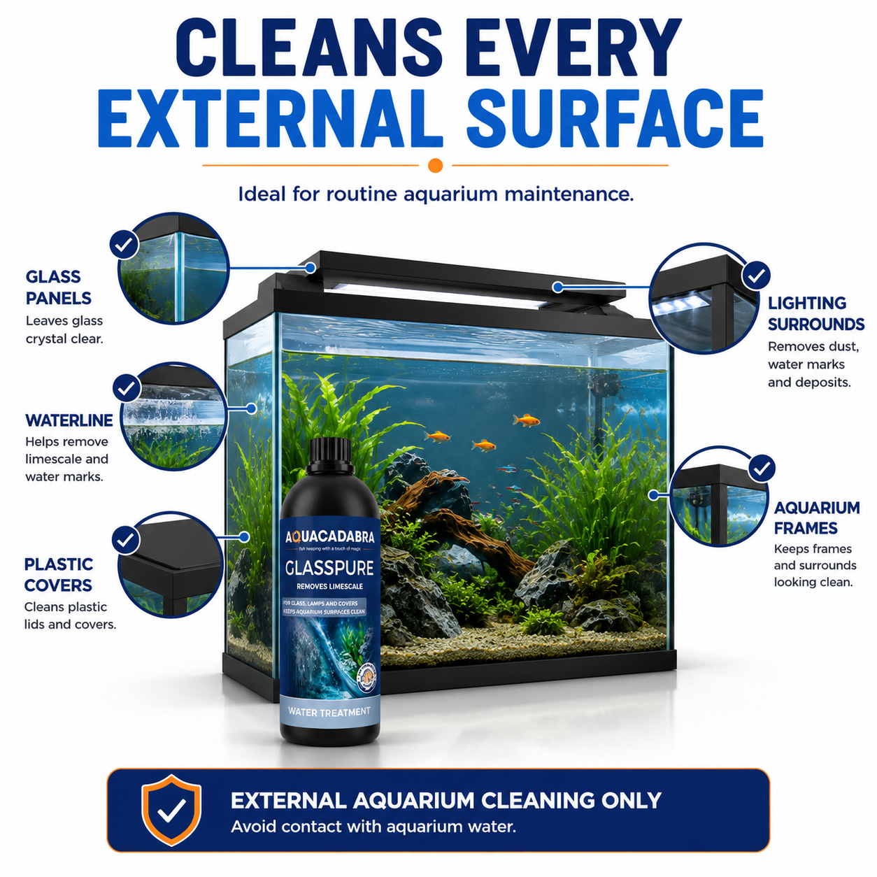 Aquacadabra GlassPure Aquarium Glass Limescale & Water Mark Remover Cleaner