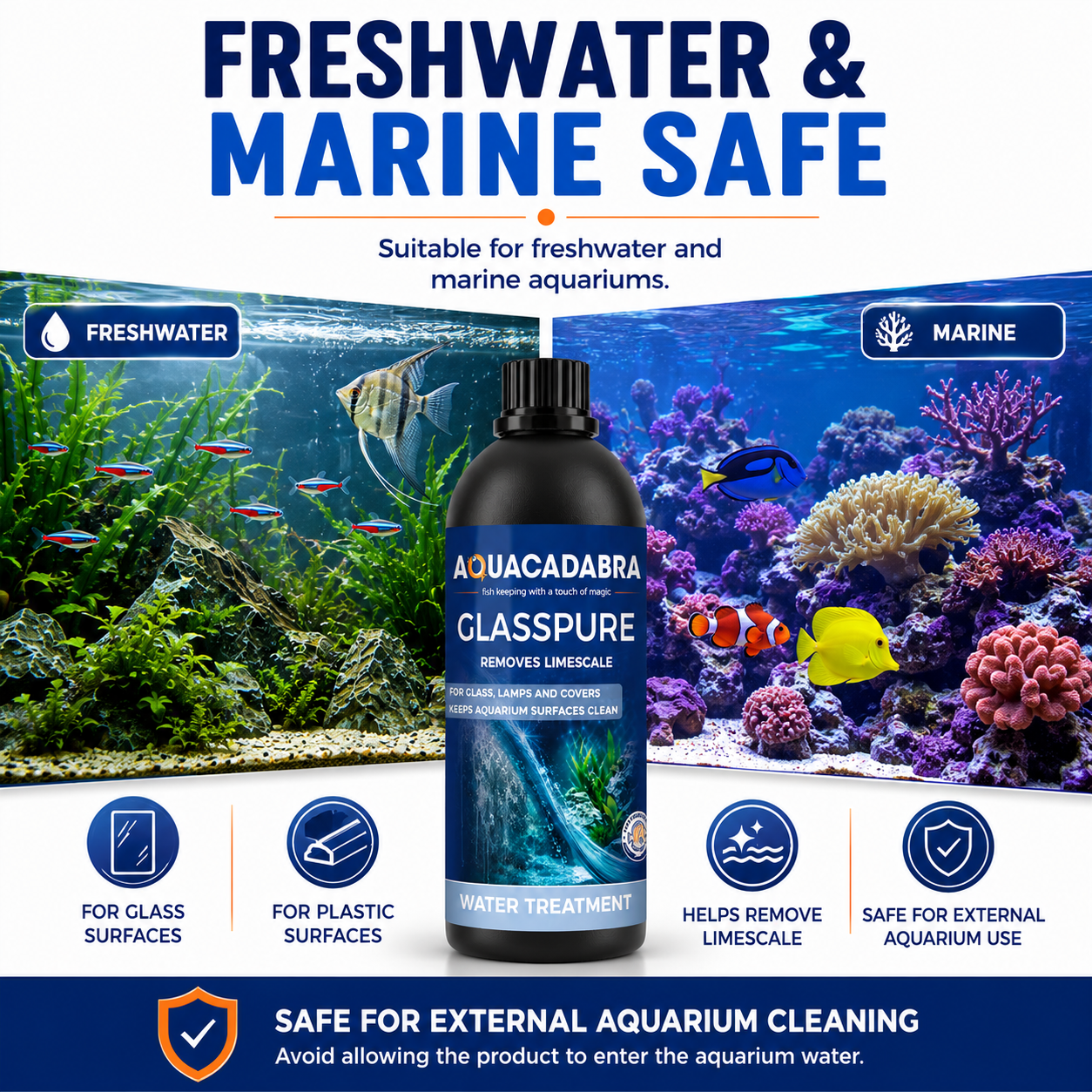 Aquacadabra GlassPure Aquarium Glass Limescale & Water Mark Remover Cleaner
