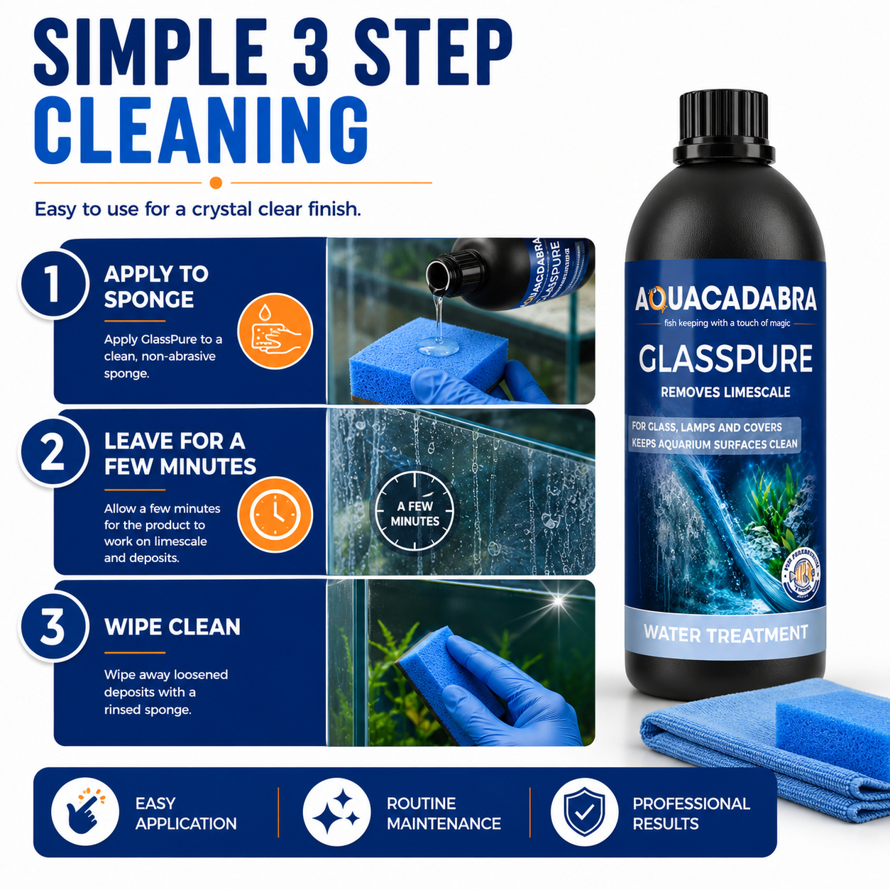 Aquacadabra GlassPure Aquarium Glass Limescale & Water Mark Remover Cleaner