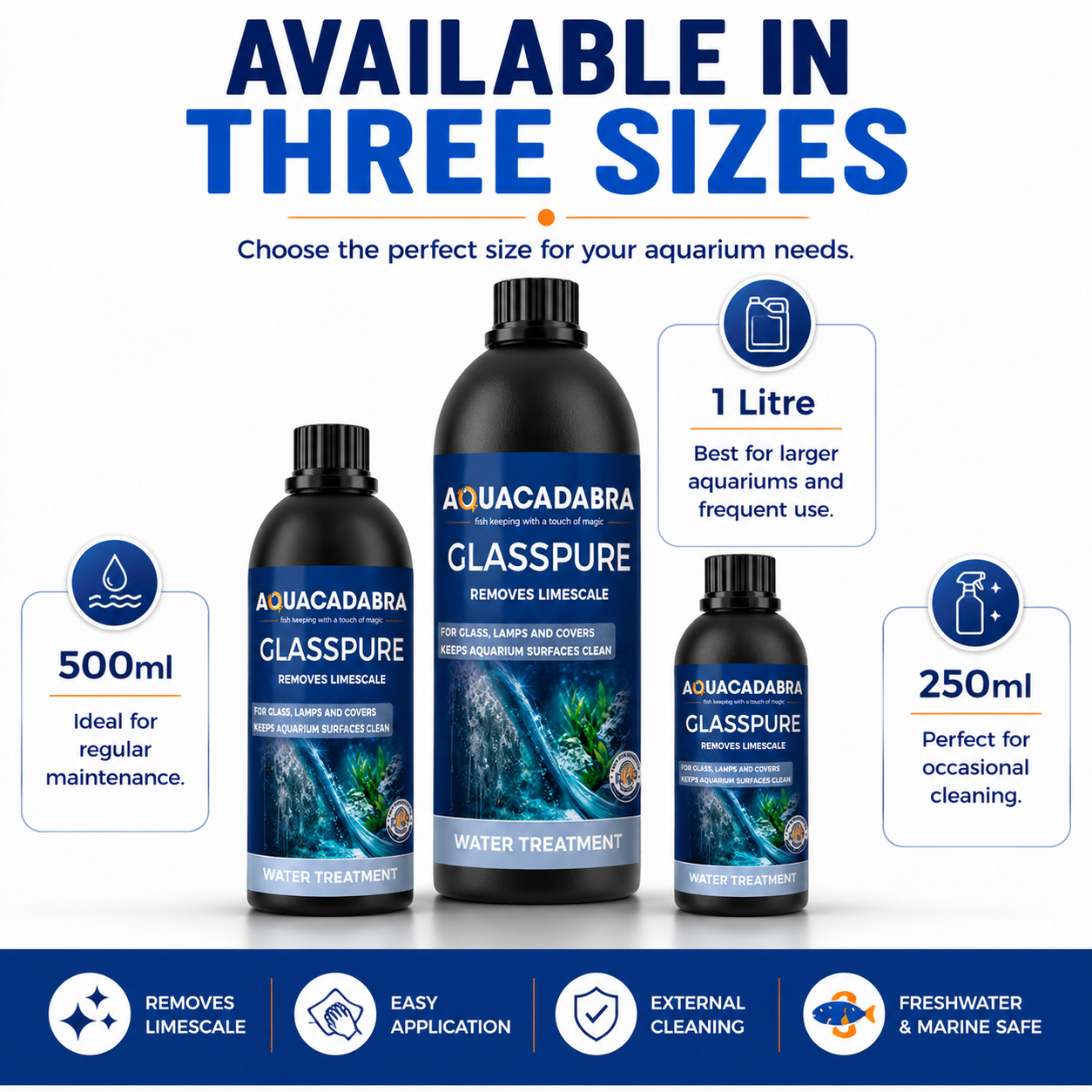 Aquacadabra GlassPure Aquarium Glass Limescale & Water Mark Remover Cleaner