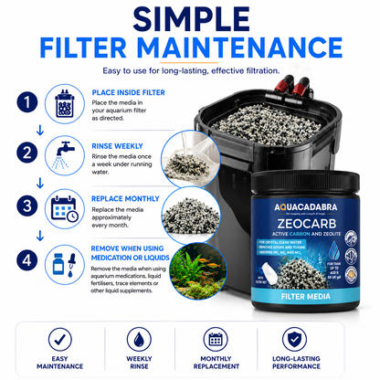 Aquacadabra Zeocarb Aquarium Filter Media Zeolite Freshwater Marine Fish Tank