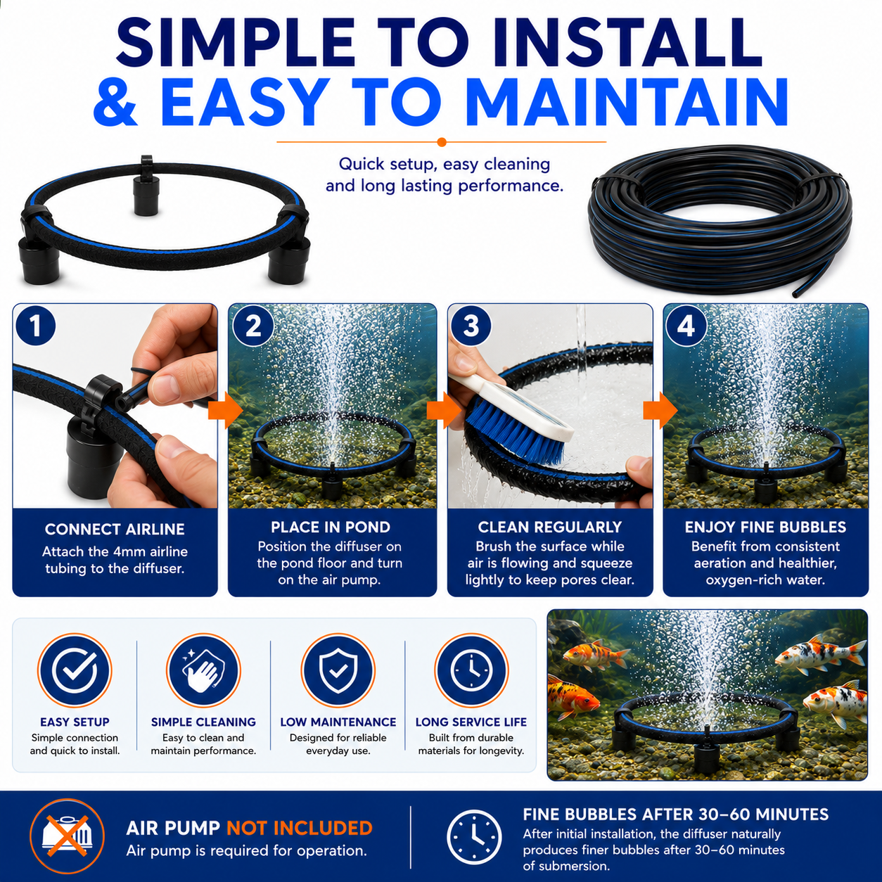 Aqua-Jet Aerator Ring Weighted Air Stones