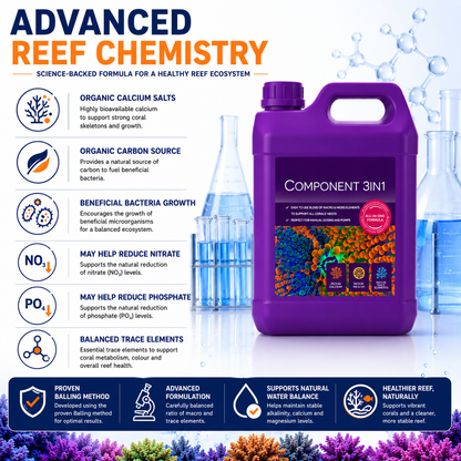 Aquaforest Component 3 in 1 Marine Reef Dosing Balling Solution Calcium Mg KH
