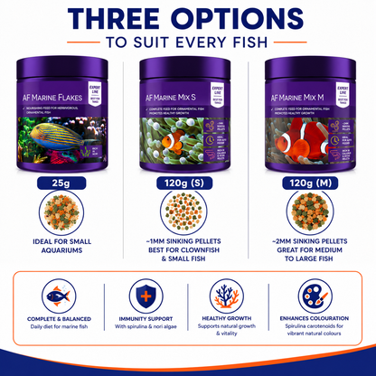 Aquaforest Marine Mix Flake Food | Premium Fish Diet | 25g, 120g (Small/Medium)