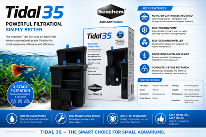 Seachem Tidal Hang-On Aquarium Fish Tank Filter 35