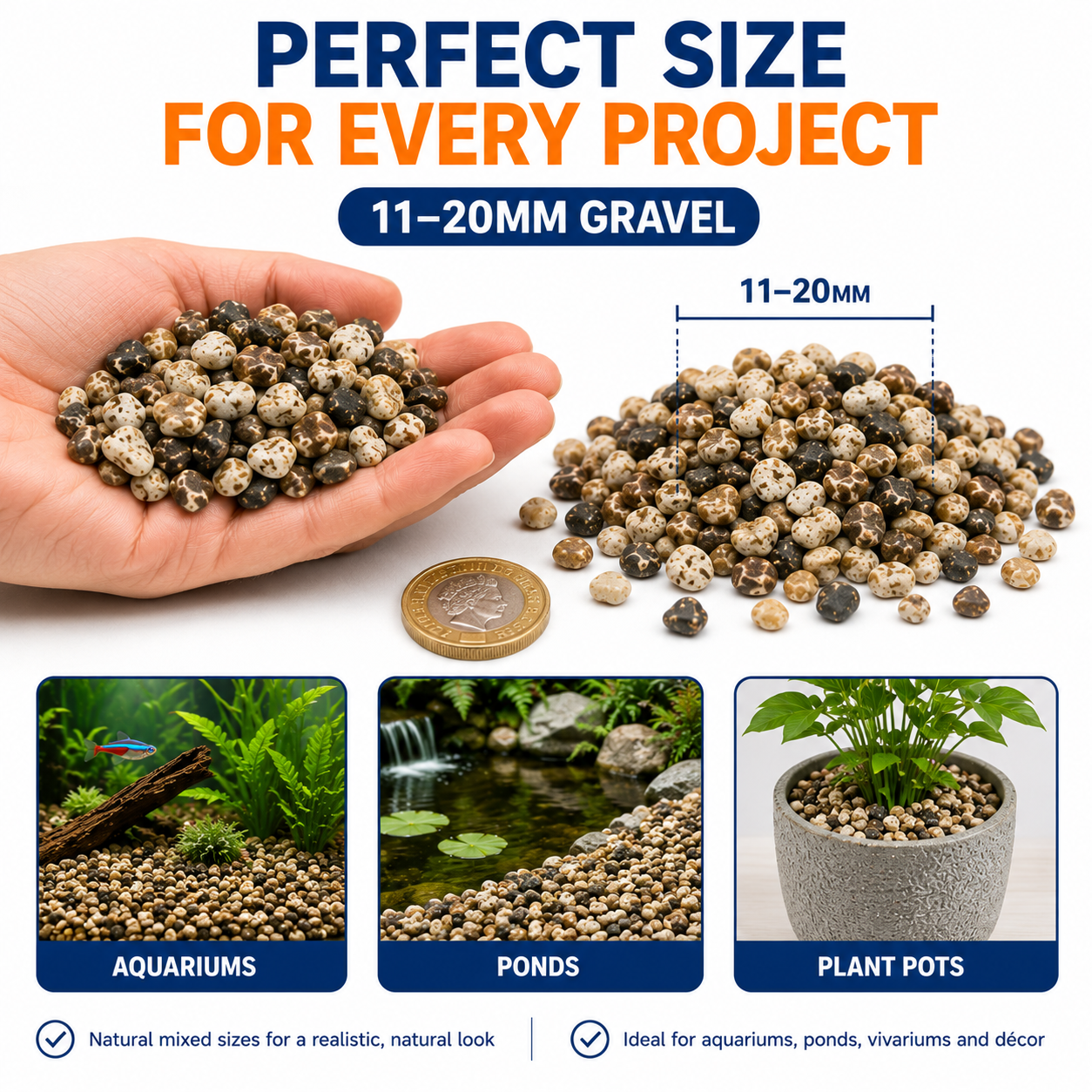 Aquacadabra 25Kg Multi-Purpose Natural Pea Gravel