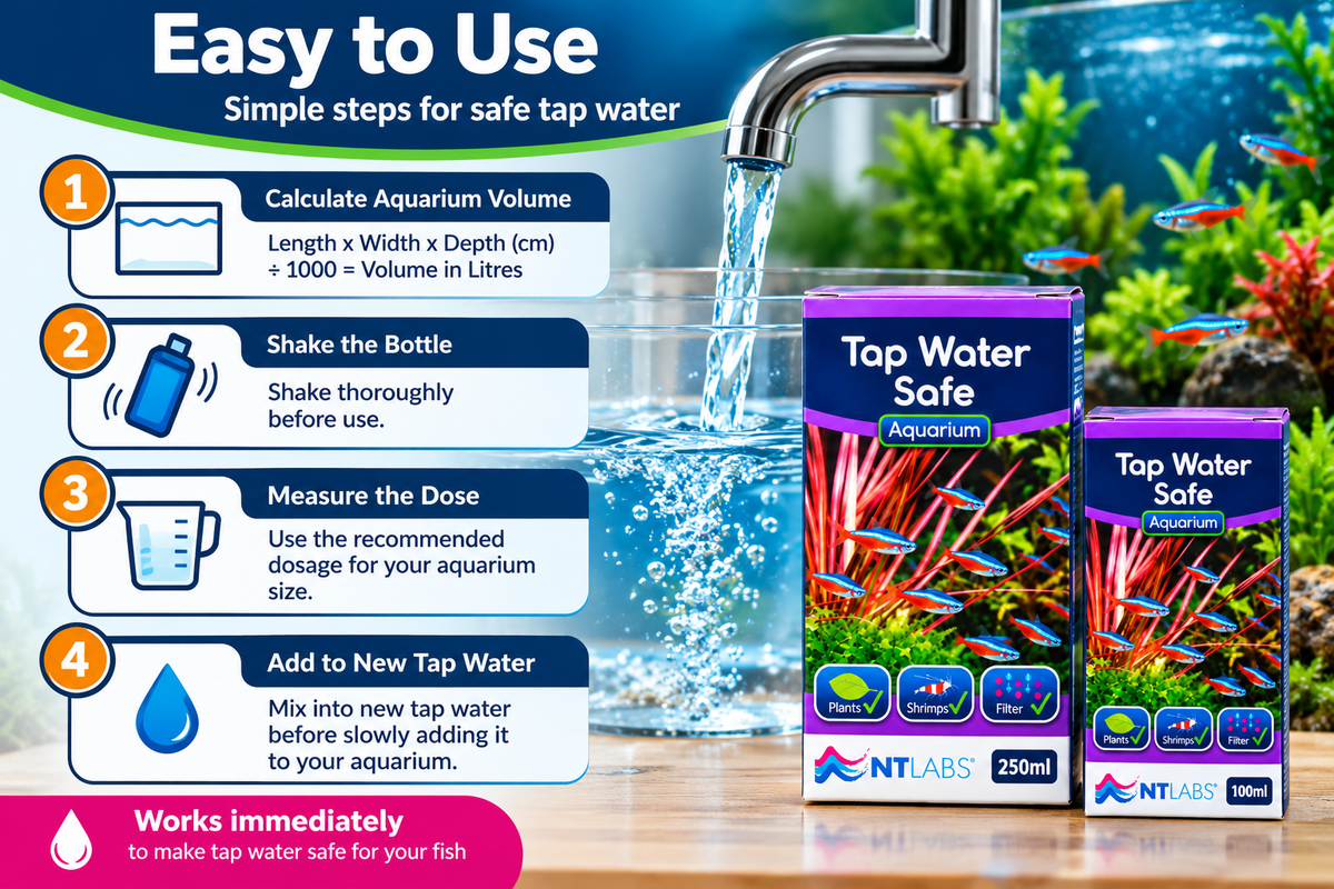 NT Labs Tap Water Safe Dechlorinator Aquarium Water Conditioner 100ml 250ml
