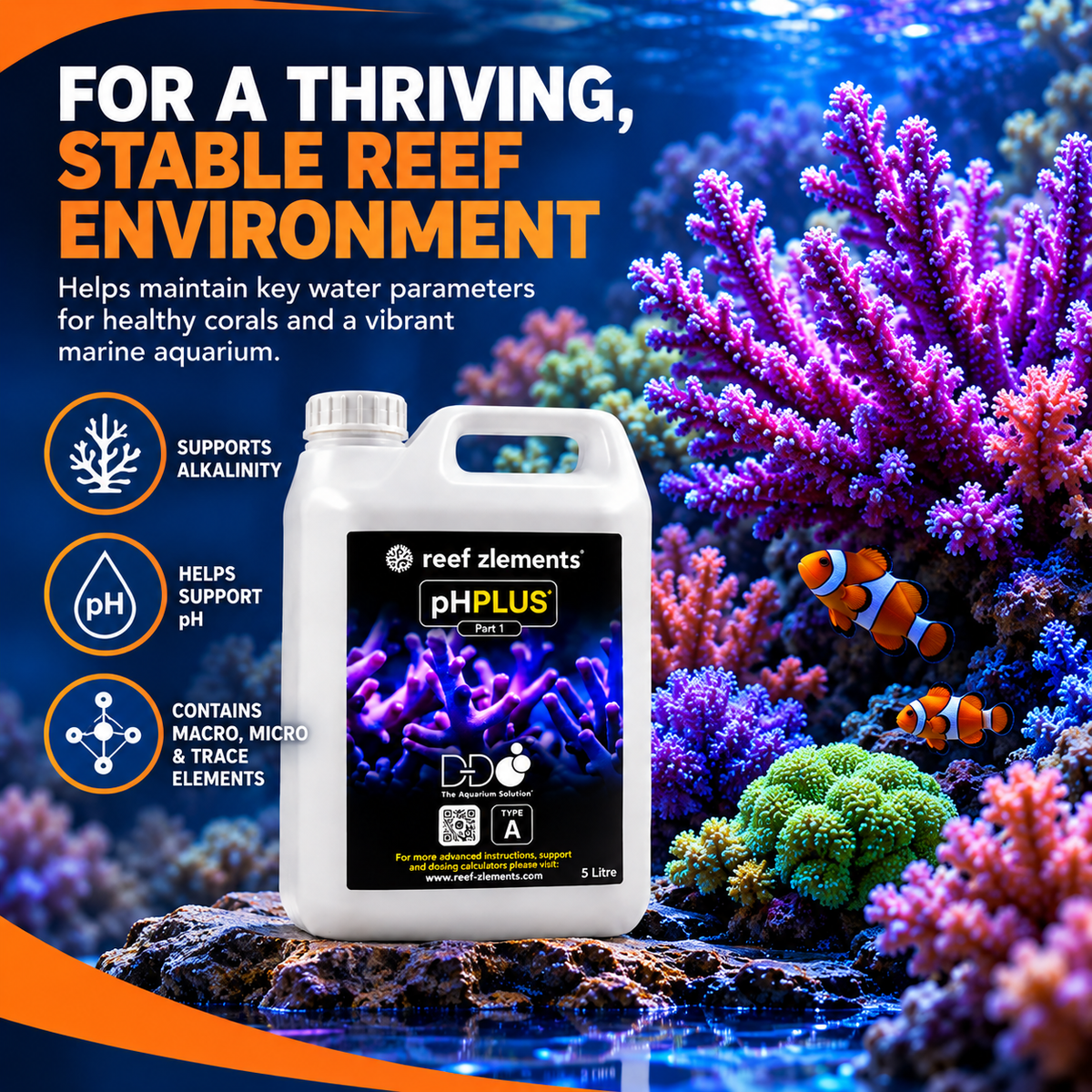 Reef Zlements Z-pH Plus Part 1 Marine Reef Aquarium KH pH Buffer 1L 2.5L 5L