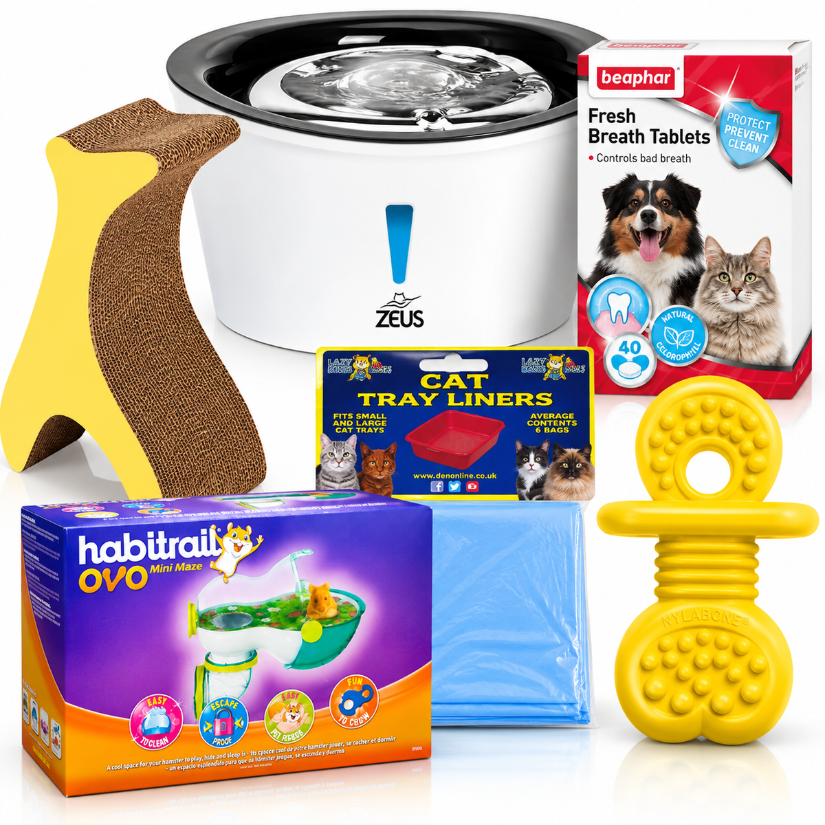 Pet Care Essentials Bundle 6 Piece Dog Cat Puppy Hamster Accessories