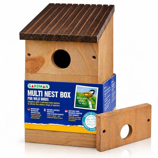 Gardman Multi Nest Box Wooden Wild Bird House 28mm 32mm Open Front FSC