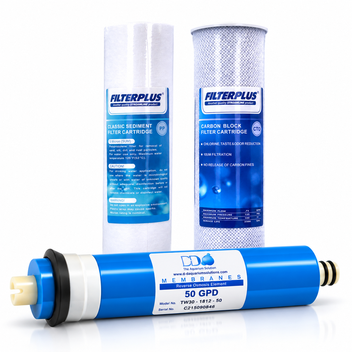 D-D RO Membrane 50 75 GPD Reverse Osmosis Carbon Sediment Filter Kit