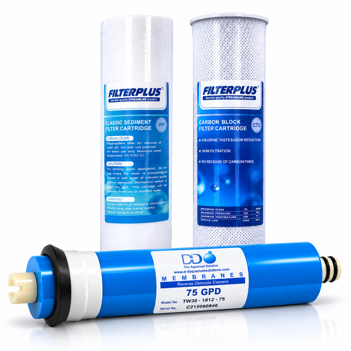 D-D RO Membrane 50 75 GPD Reverse Osmosis Carbon Sediment Filter Kit