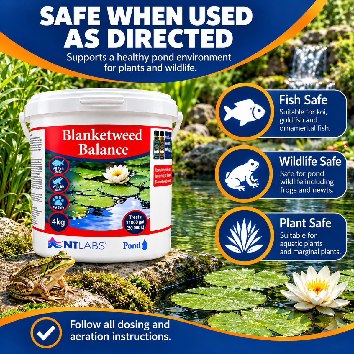 NT Labs Pond Blanketweed Balance Treatment Koi Fish Algae Control 400g 800g 2kg 
