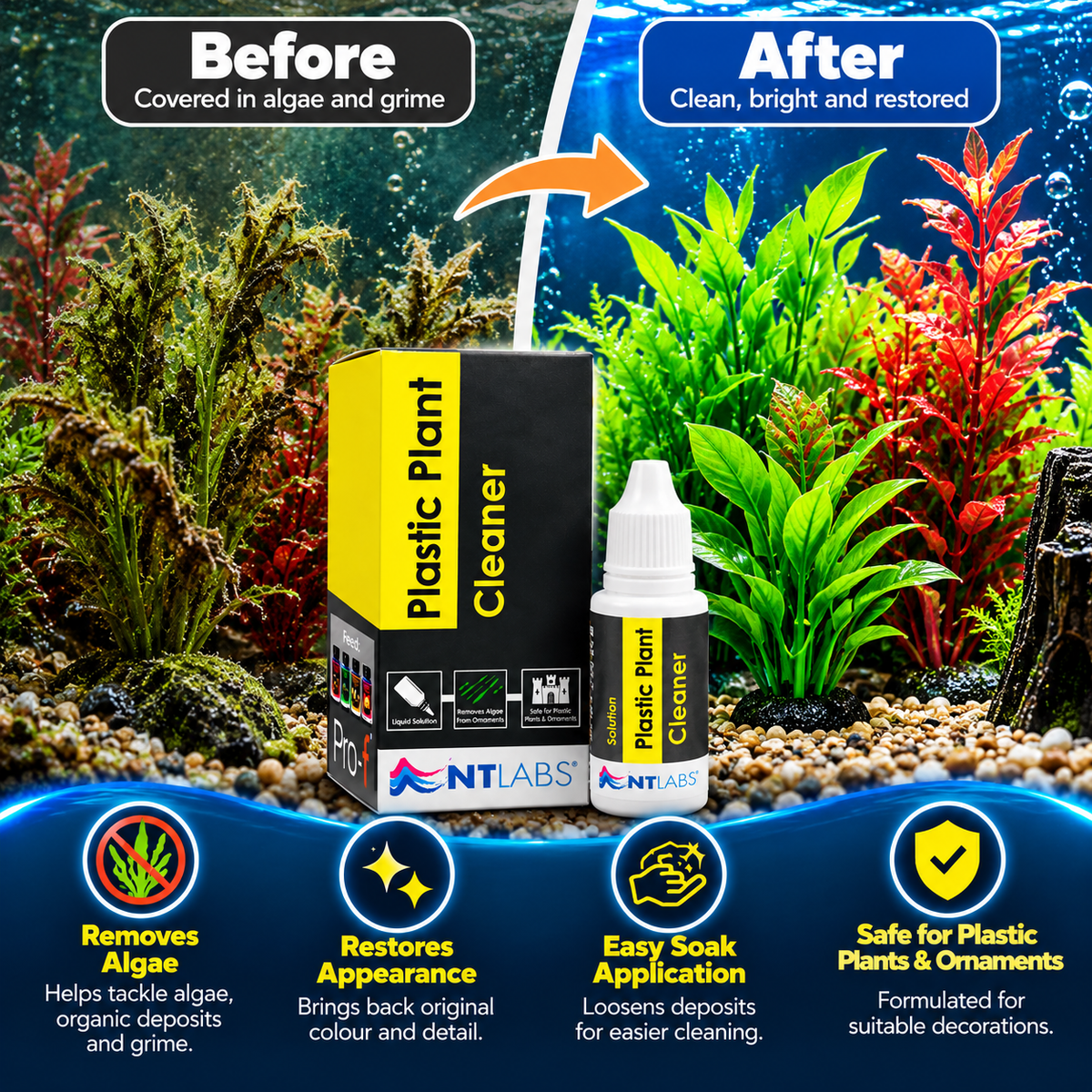 NT Labs Plastic Plant Cleaner 100ml Aquarium Artificial Plant Ornament Cleaner