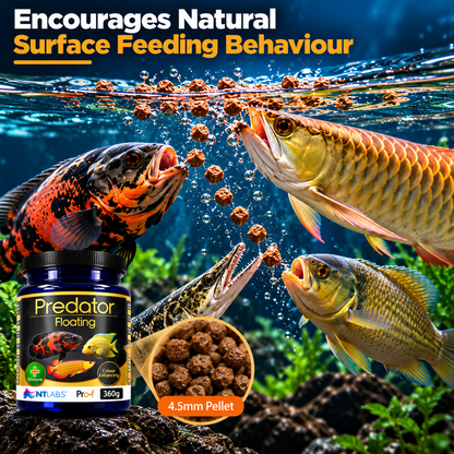 NT Labs Pro-F Predator Floating Fish Food Arowana Oscar Cichlid 125g 360g