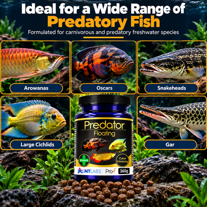NT Labs Pro-F Predator Floating Fish Food Arowana Oscar Cichlid 125g 360g