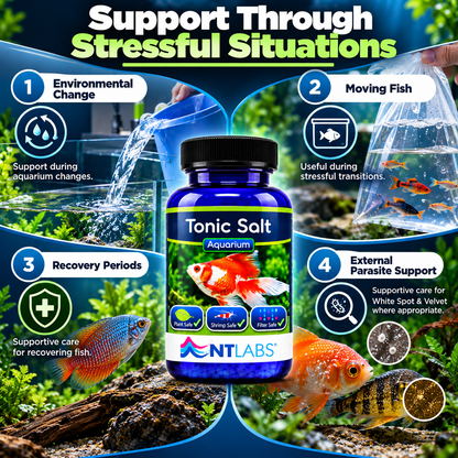 NT Labs Aquarium Tonic Salt 300g Freshwater Fish Stress Recovery Treatment