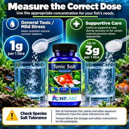 NT Labs Aquarium Tonic Salt 300g Freshwater Fish Stress Recovery Treatment