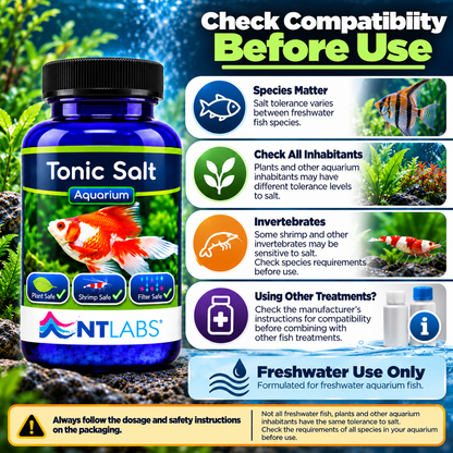 NT Labs Aquarium Tonic Salt 300g Freshwater Fish Stress Recovery Treatment