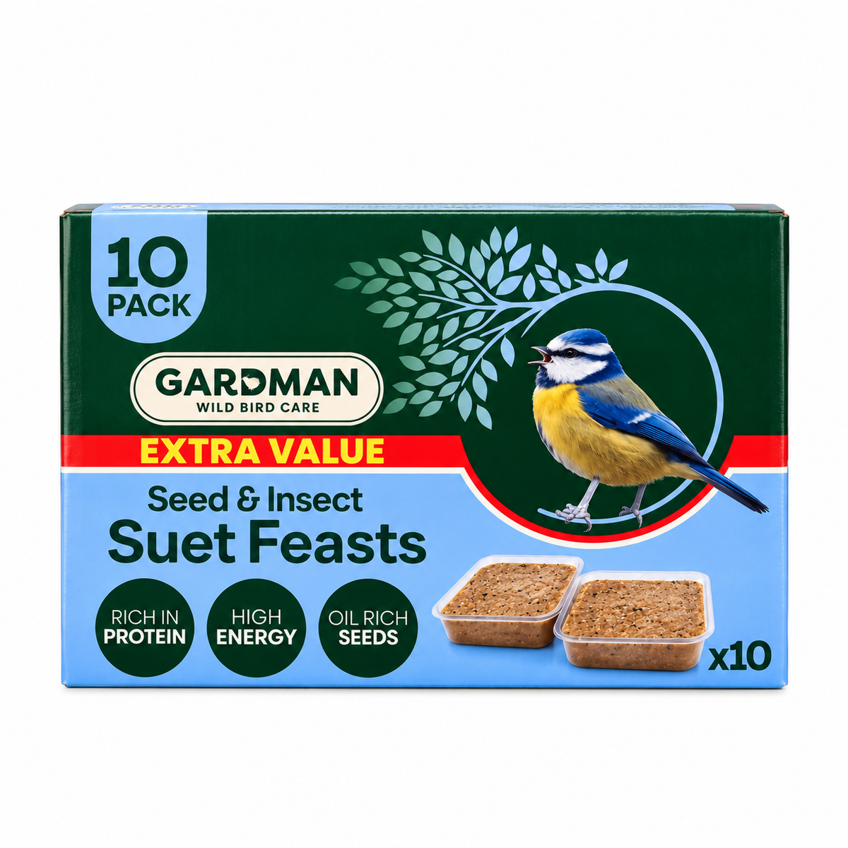 Gardman Suet Feast 10-Pack, 5 Flavours