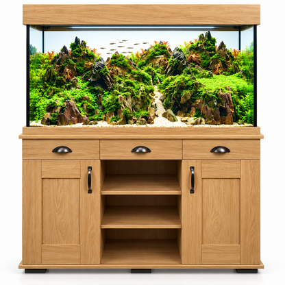 Fluval Shaker 252 Aquarium Fish Tank Cabinet Filter Heater LED Oak Grey