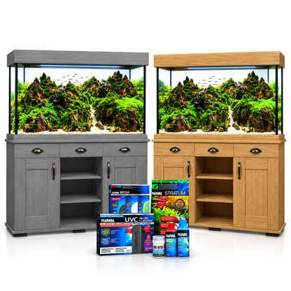 Fluval Shaker 252 Aquarium Fish Tank Cabinet Filter Heater LED Oak Grey
