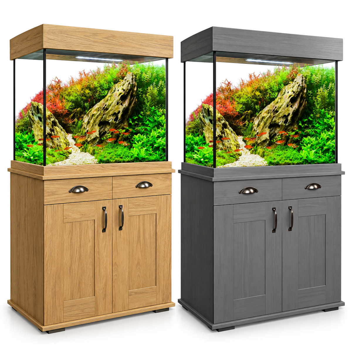 Fluval Shaker 168 Aquarium Fish Tank Cabinet 207 Filter LED Heater Bundle