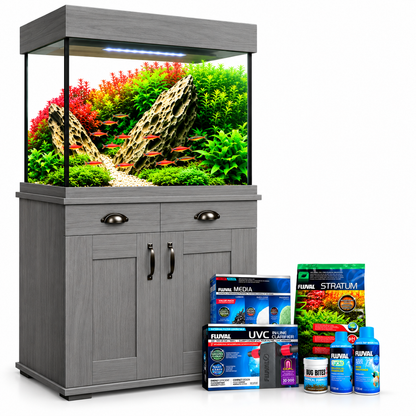 Fluval Shaker 168 Aquarium Fish Tank Cabinet 207 Filter LED Heater Bundle