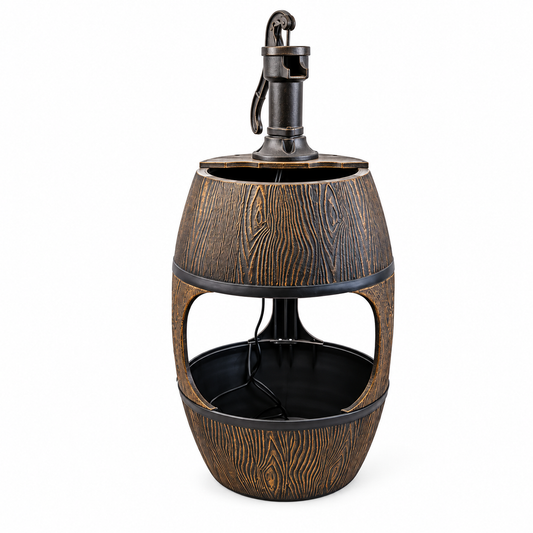 Bermuda Planter Barrel Garden Water Feature with Pump & 3m Mains Cable