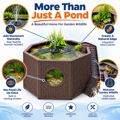 Blagdon Raised Fish & Nature Pond 235L/270L Solar Fountain Octagon/Half Moon