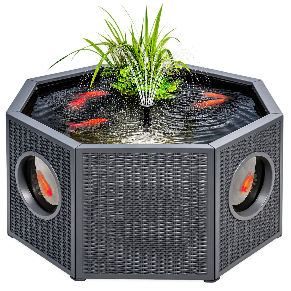 Blagdon Raised Fish & Nature Pond 235L/270L Solar Fountain Octagon/Half Moon