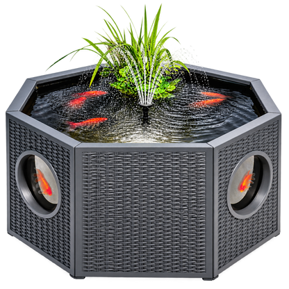 Blagdon Raised Fish & Nature Pond 235L/270L Solar Fountain Octagon/Half Moon