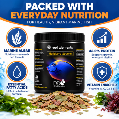 Reef Zlements Herbivore Gourmet Flakes 30g Marine Fish Food