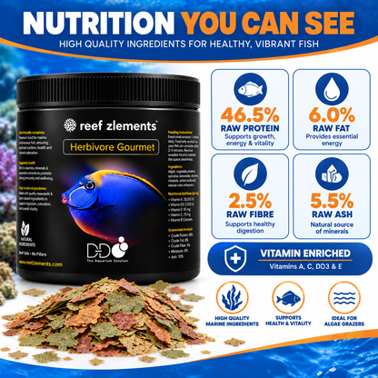 Reef Zlements Herbivore Gourmet Flakes 30g Marine Fish Food